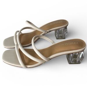 Chico's cream strappy heels